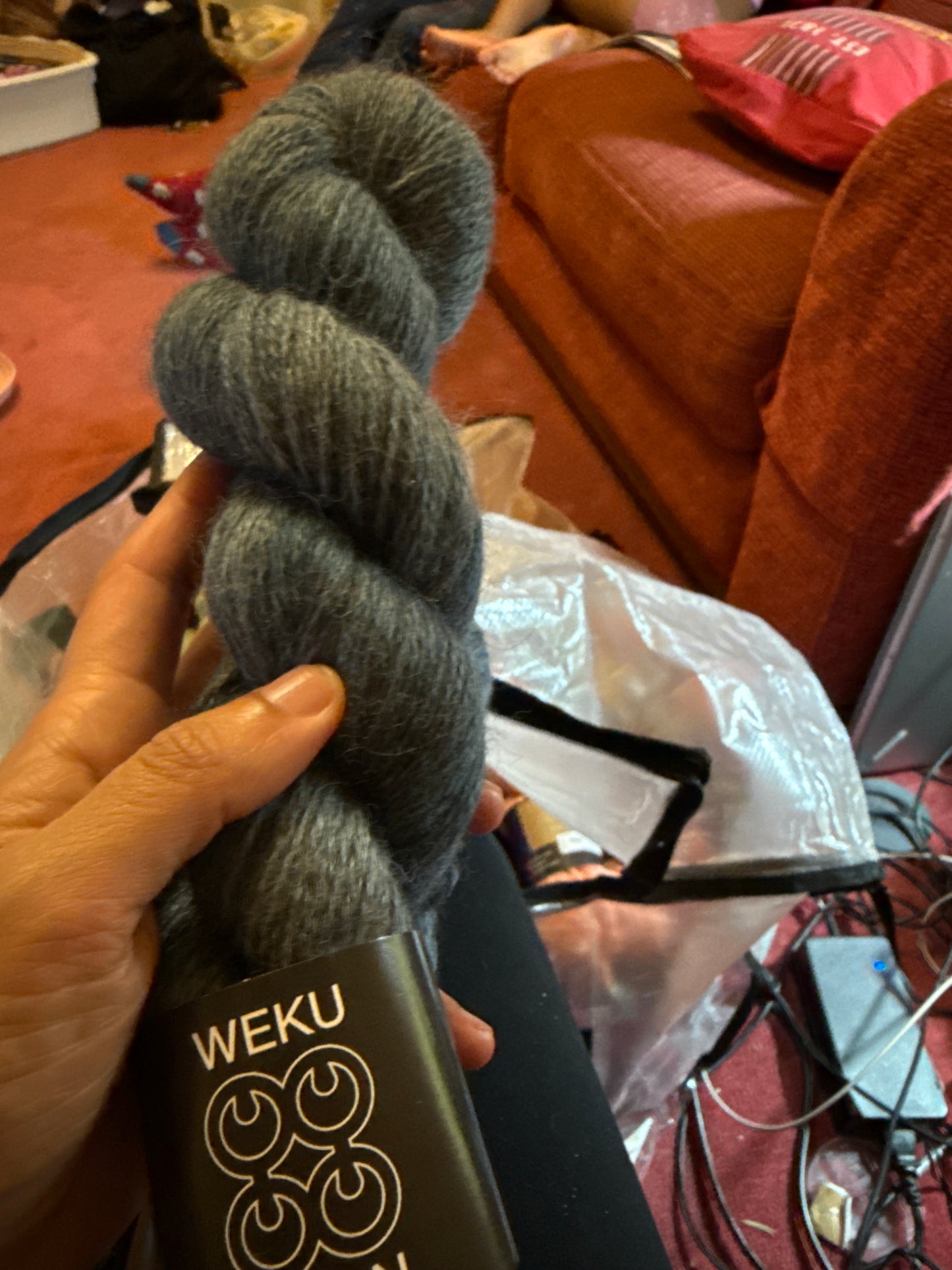 Navy - Grey ExBFL, Romney, BFL & Silk Sock