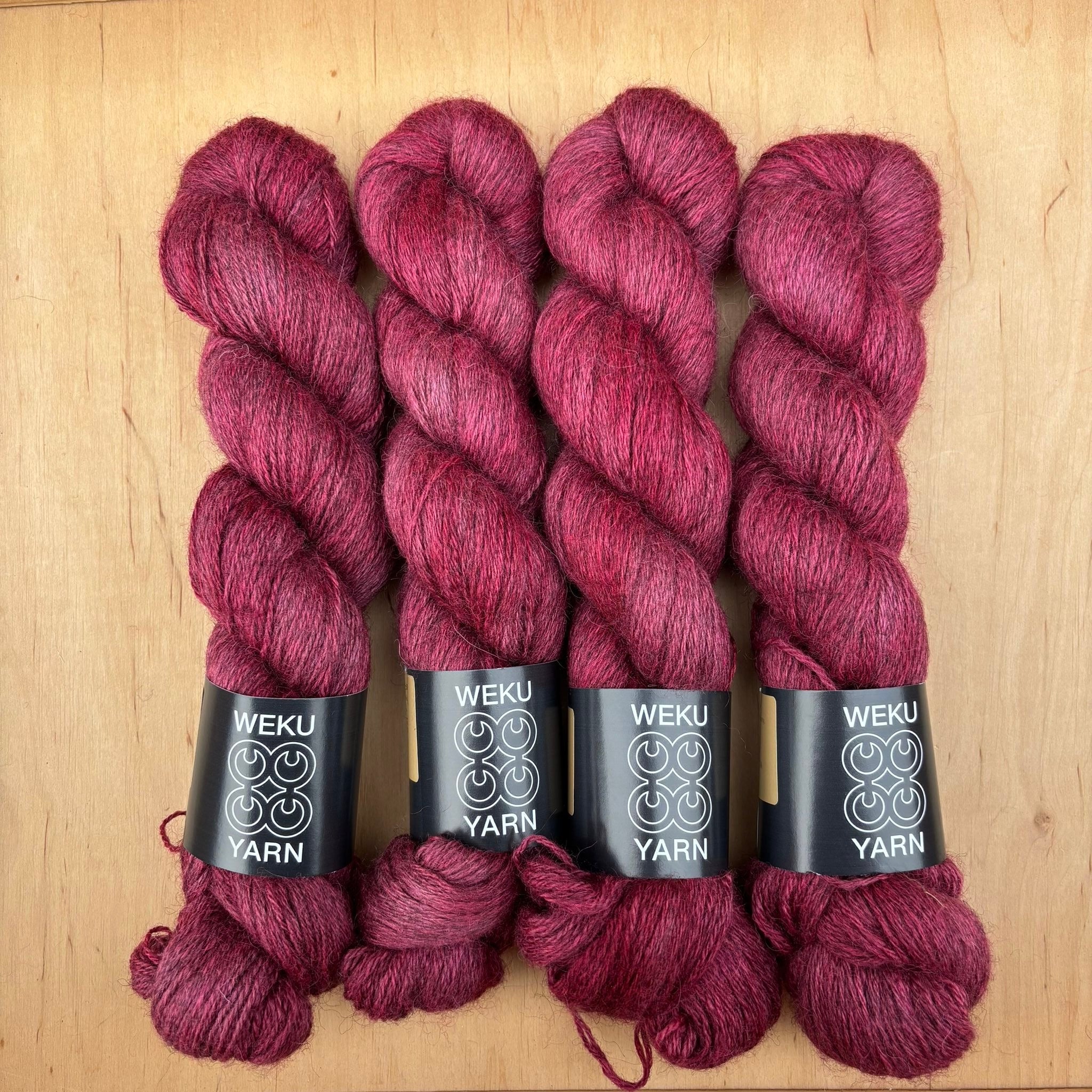 Burgundy - Grey ExBFL, Romney, BFL & Silk Sock – Weku Yarn